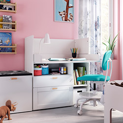 SMÅSTAD - 書桌/工作桌, 白色 淺粉紅色/附2個抽屜 | IKEA 線上購物 - PE789067_S3