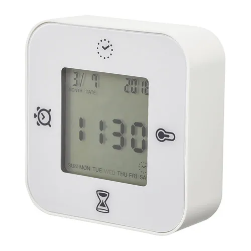 KLOCKIS - clock/thermometer/alarm/timer, white, 7x7 cm | IKEA Taiwan Online - PE698266_S4