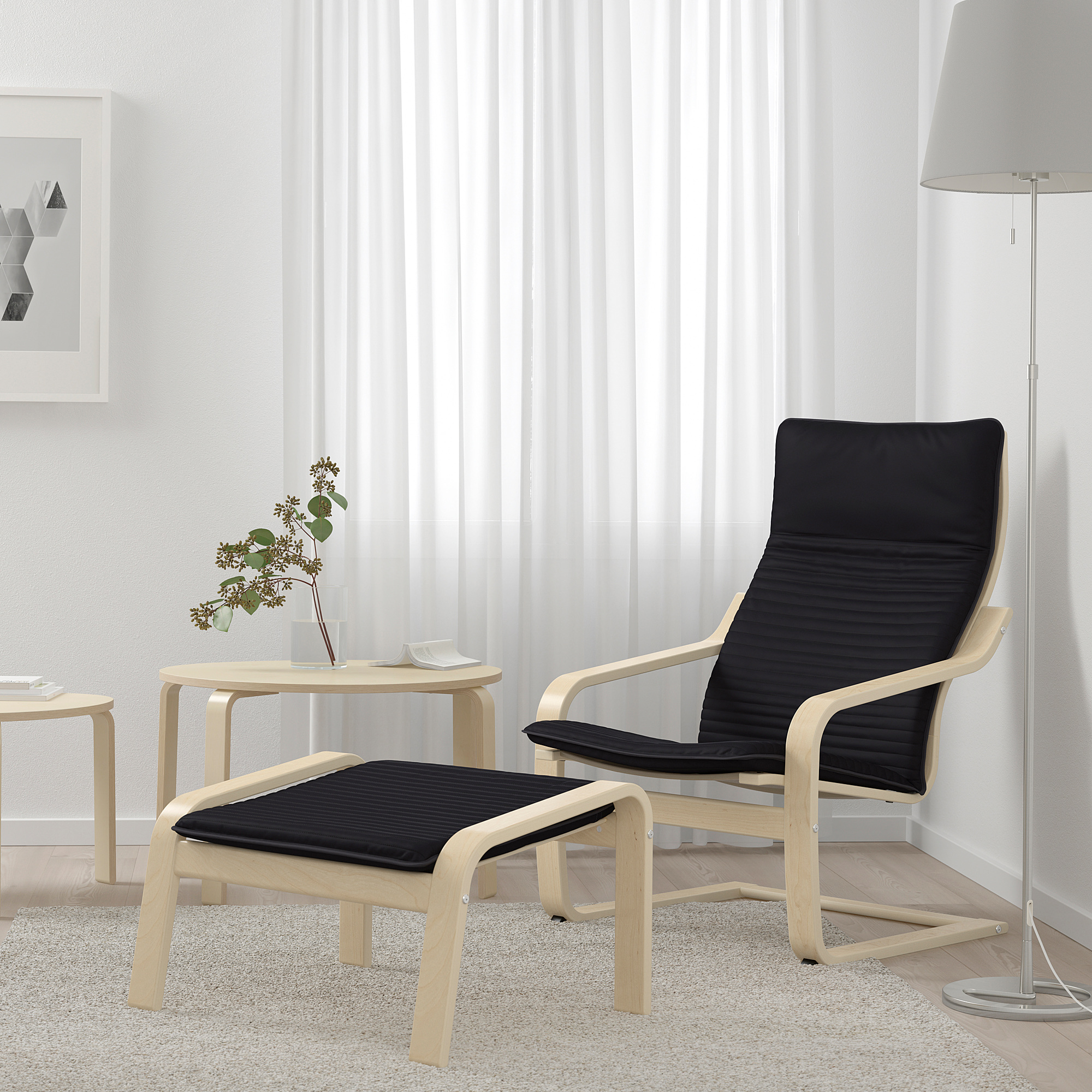 POÄNG armchair and footstool