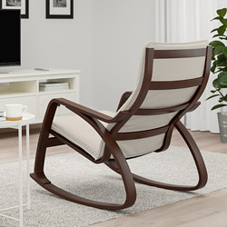 POÄNG - rocking-chair, black-brown/Knisa light beige | IKEA Taiwan Online - PE667307_S3