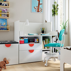 SMÅSTAD - 書桌/工作桌, 白色 淺粉紅色/附2個抽屜 | IKEA 線上購物 - PE789067_S3