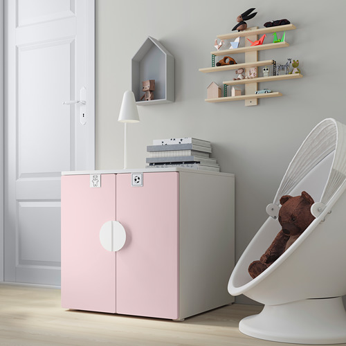 SMÅSTAD/PLATSA - cabinet, white pale pink/with 1 shelf | IKEA Taiwan Online - PE793676_S4