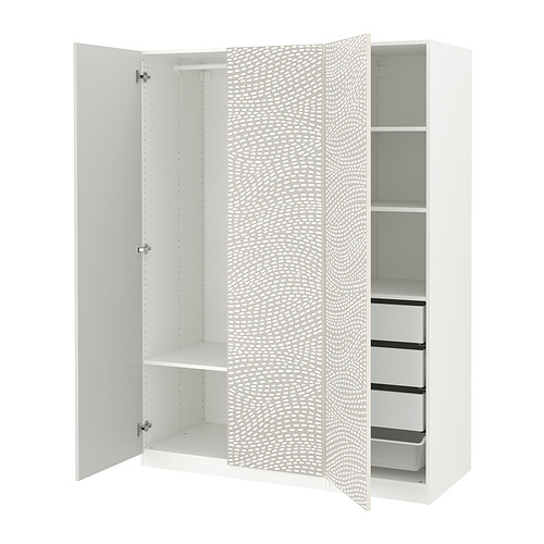 PAX/MISTUDDEN - wardrobe combination, white/grey patterned, 150x60x201 cm | IKEA Taiwan Online - PE917928_S4