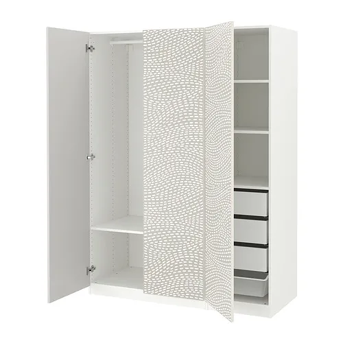 PAX/MISTUDDEN - 衣櫃/衣櫥組合, 白色/灰色 具圖案, 150x60x201 公分 | IKEA 線上購物 - PE917928_S4
