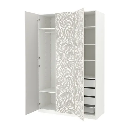 PAX/MISTUDDEN - 衣櫃/衣櫥組合, 白色/灰色 具圖案, 150x60x236 公分 | IKEA 線上購物 - PE917927_S4