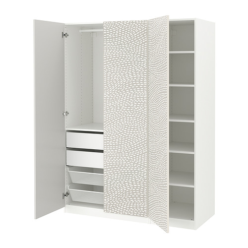 PAX/MISTUDDEN - wardrobe combination, white/grey patterned, 150x60x201 cm | IKEA Taiwan Online - PE917936_S4