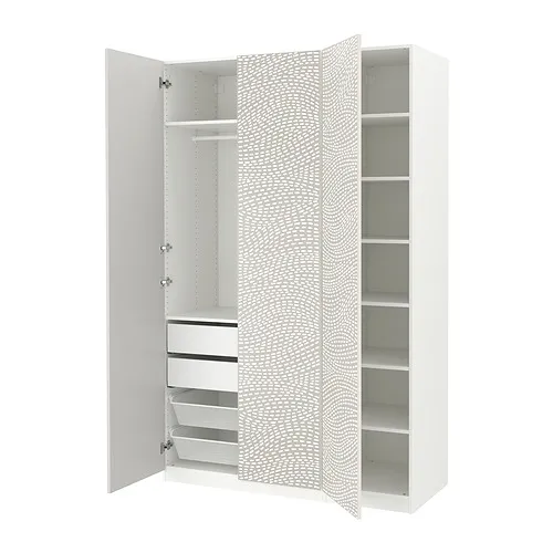 PAX/MISTUDDEN - 衣櫃/衣櫥組合, 白色/灰色 具圖案, 150x60x236 公分 | IKEA 線上購物 - PE917935_S4
