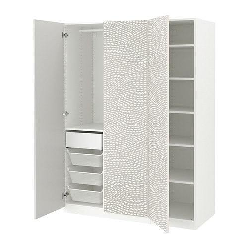 PAX/MISTUDDEN - wardrobe combination, white/grey patterned, 150x60x201 cm | IKEA Taiwan Online - PE917939_S4