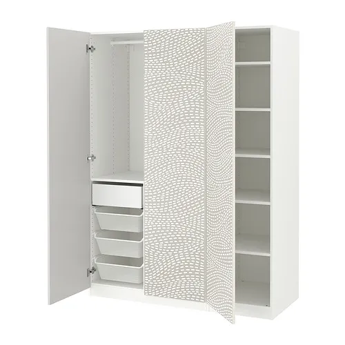 PAX/MISTUDDEN - 衣櫃/衣櫥組合, 白色/灰色 具圖案, 150x60x201 公分 | IKEA 線上購物 - PE917939_S4