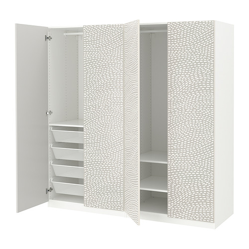PAX/MISTUDDEN - wardrobe combination, white/grey patterned, 200x60x201 cm | IKEA Taiwan Online - PE917942_S4