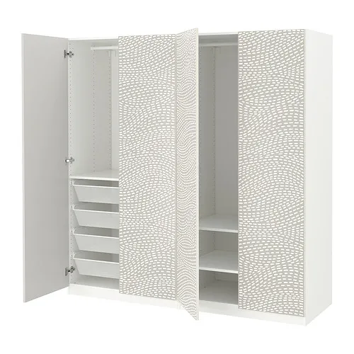 PAX/MISTUDDEN - 衣櫃/衣櫥組合, 白色/灰色 具圖案, 200x60x201 公分 | IKEA 線上購物 - PE917942_S4