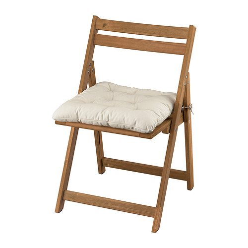 NÄMMARÖ - 餐椅, 戶外用 折疊式/淺棕色 Kuddarna淺灰米色 | IKEA 線上購物 - PE984432_S4