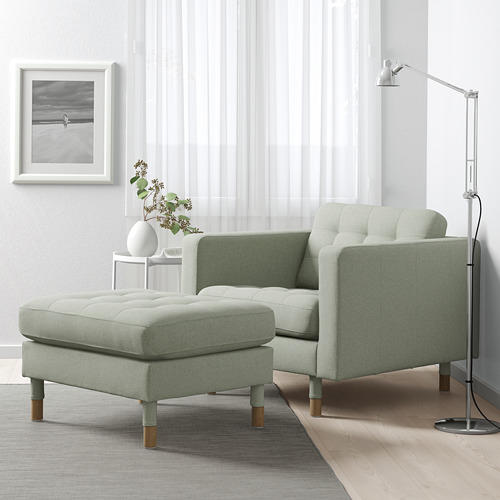 LANDSKRONA - armchair, Gunnared light green/wood | IKEA Taiwan Online - PE680137_S4