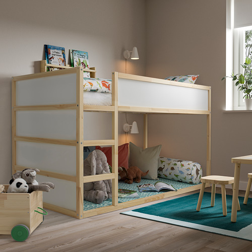 KURA - reversible bed, white/pine | IKEA Taiwan Online - PE793736_S4