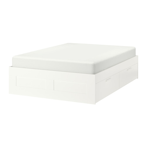 BRIMNES - bed frame with storage, white/Lönset | IKEA Taiwan Online - PE698352_S4