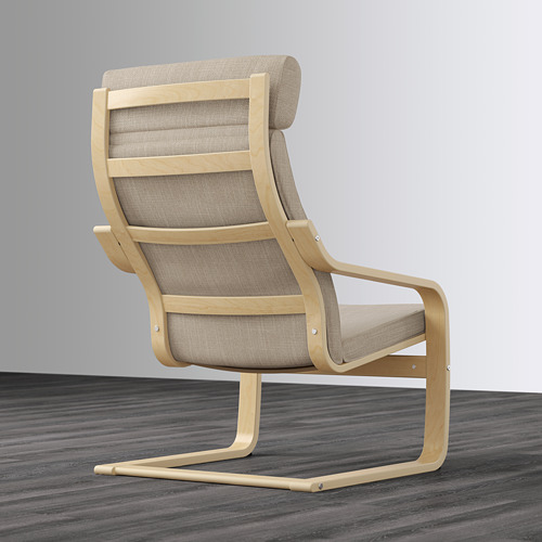 POÄNG - 扶手椅, 實木貼皮, 樺木/Hillared 米色 | IKEA 線上購物 - PE628955_S4