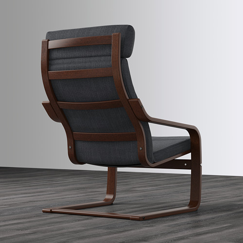 POÄNG - armchair, brown/Hillared anthracite | IKEA Taiwan Online - PE628980_S4