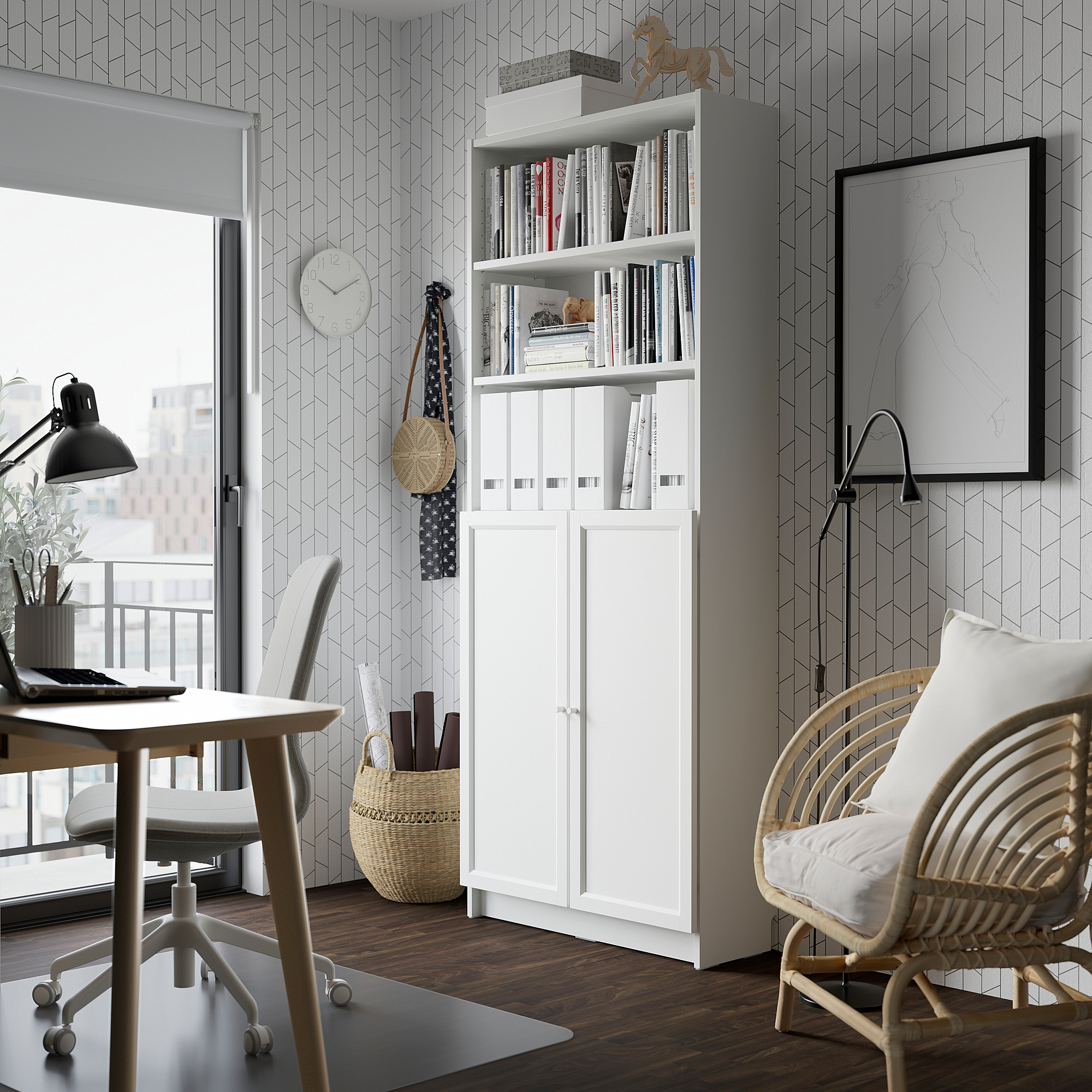 BILLY bookcase with doors