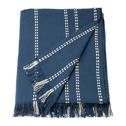 KRUTBRÄNNARE - throw, blue off-white/stripe, 130x170 cm | IKEA Taiwan Online - PE984483_S4