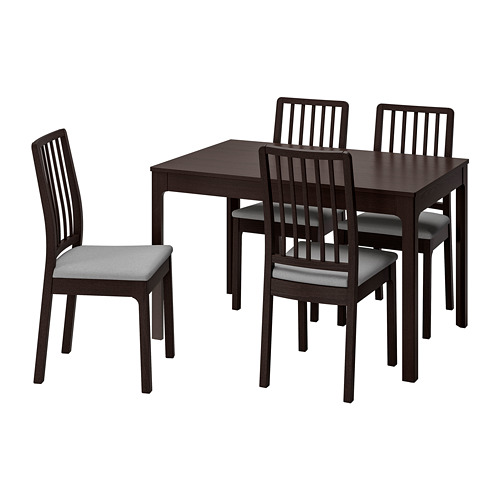 EKEDALEN/EKEDALEN - table and 4 chairs, dark brown/Orrsta light grey | IKEA Taiwan Online - PE741220_S4