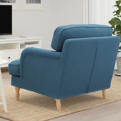 STOCKSUND - armchair, Ljungen blue/light brown/wood | IKEA Taiwan Online - PE717434_S4