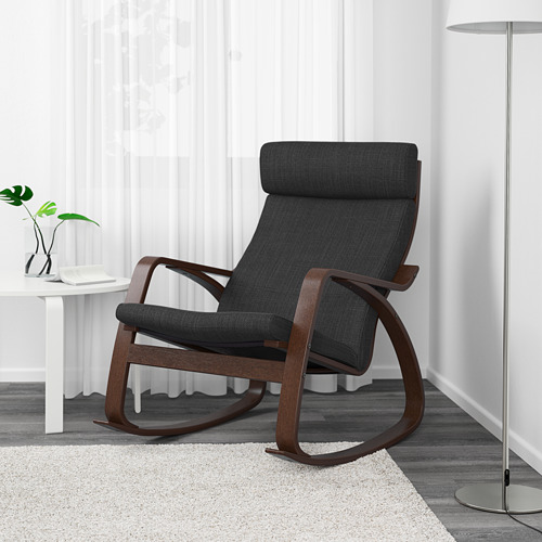 POÄNG - rocking-chair, brown/Hillared anthracite | IKEA Taiwan Online - PE629340_S4