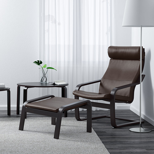 POÄNG - 扶手椅及腳凳, 黑棕色/Glose 深棕色 | IKEA 線上購物 - PE601094_S4