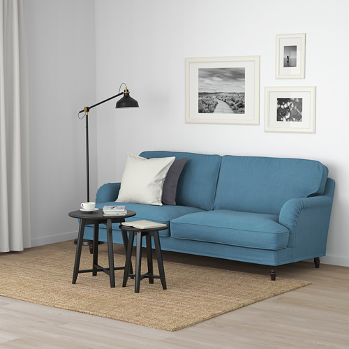 STOCKSUND - 3-seat sofa, Ljungen blue/black/wood | IKEA Taiwan Online - PE689686_S4