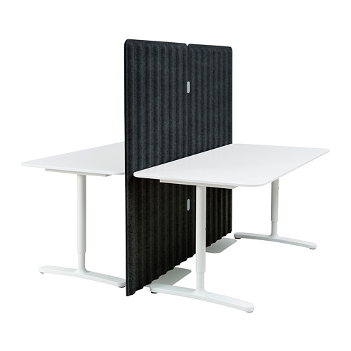 BEKANT - desk with screen, white/dark grey | IKEA Taiwan Online - PE793885_S4