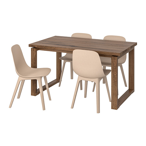 MÖRBYLÅNGA/ODGER - 餐桌附4張餐椅, 棕色 白色/米色, 140x85 公分 | IKEA 線上購物 - PE741357_S4