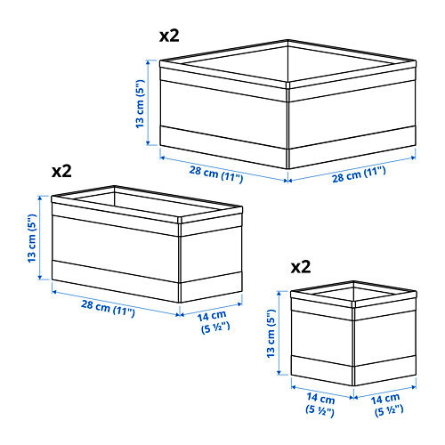 SKUBB - 收納盒 6件組, 深灰色 | IKEA 線上購物 - PE793913_S4