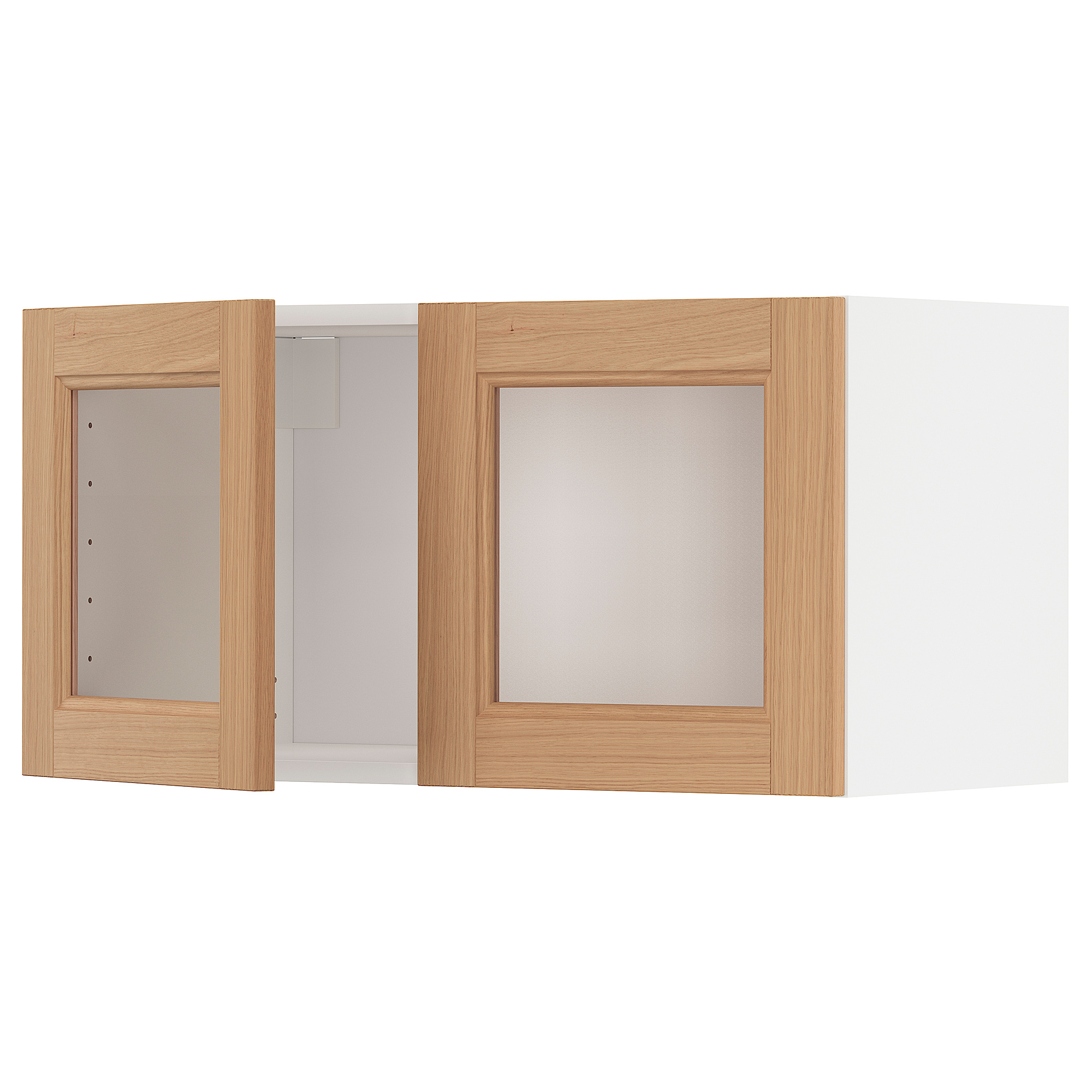 METOD wall cabinet with 2 glass doors