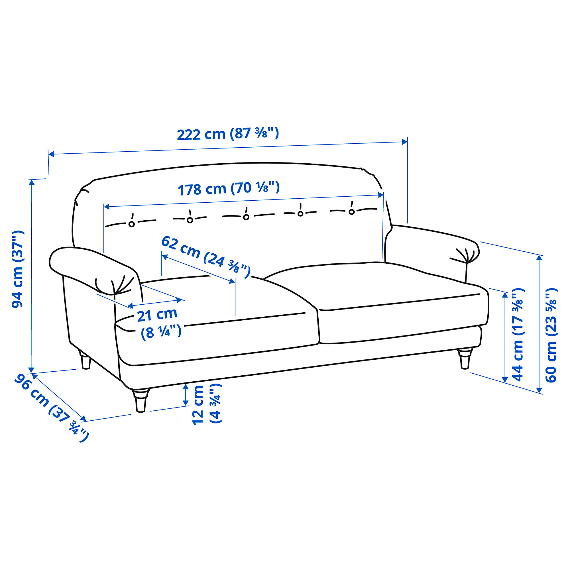 ESSEBODA 3-seat sofa