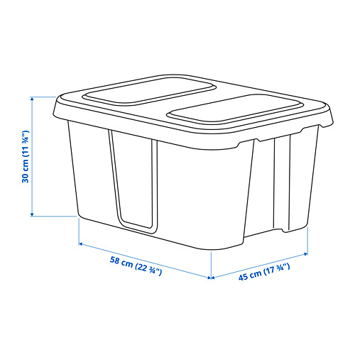 KLÄMTARE - box with lid, in/outdoor, dark grey | IKEA Taiwan Online - PE794002_S4