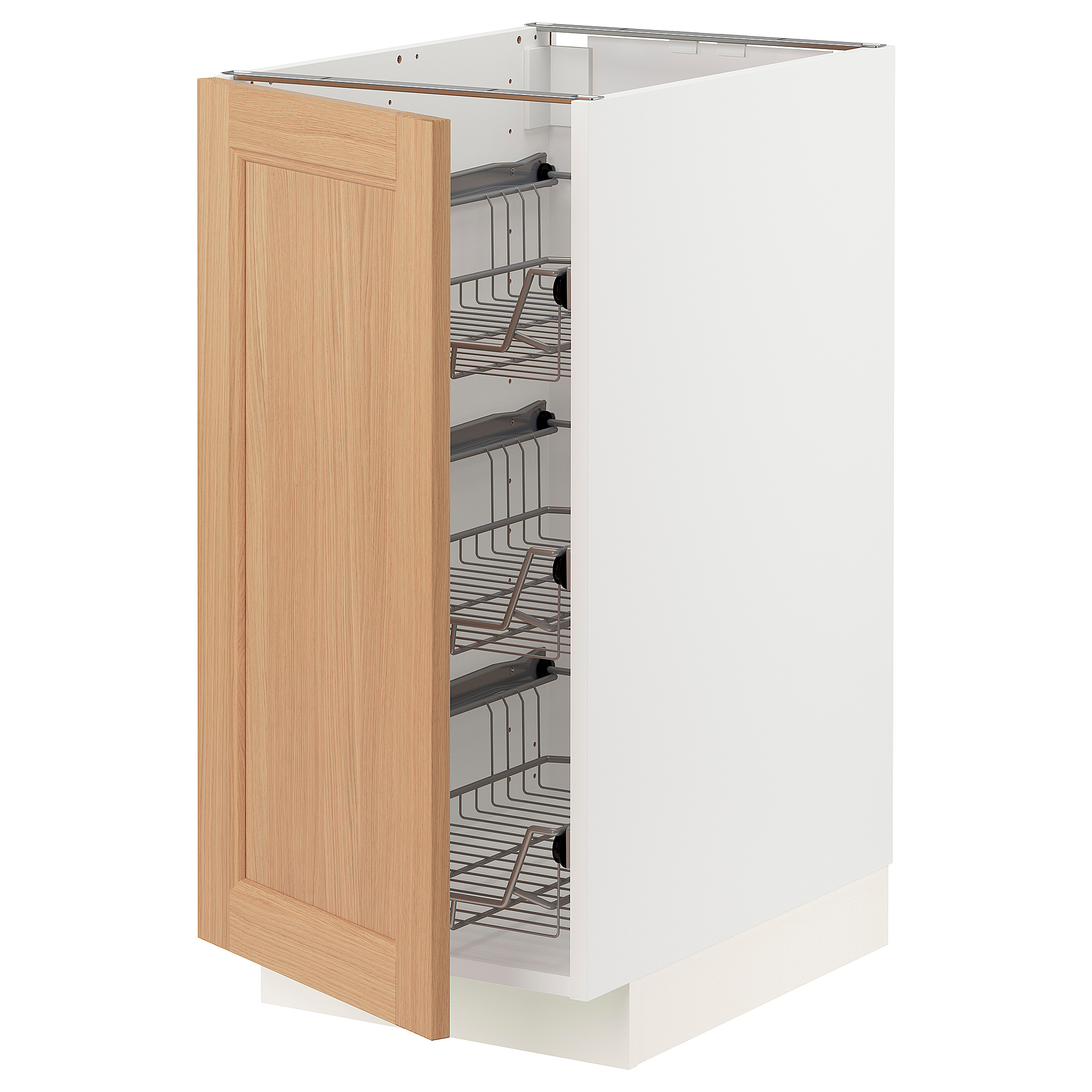 METOD base cabinet with wire baskets