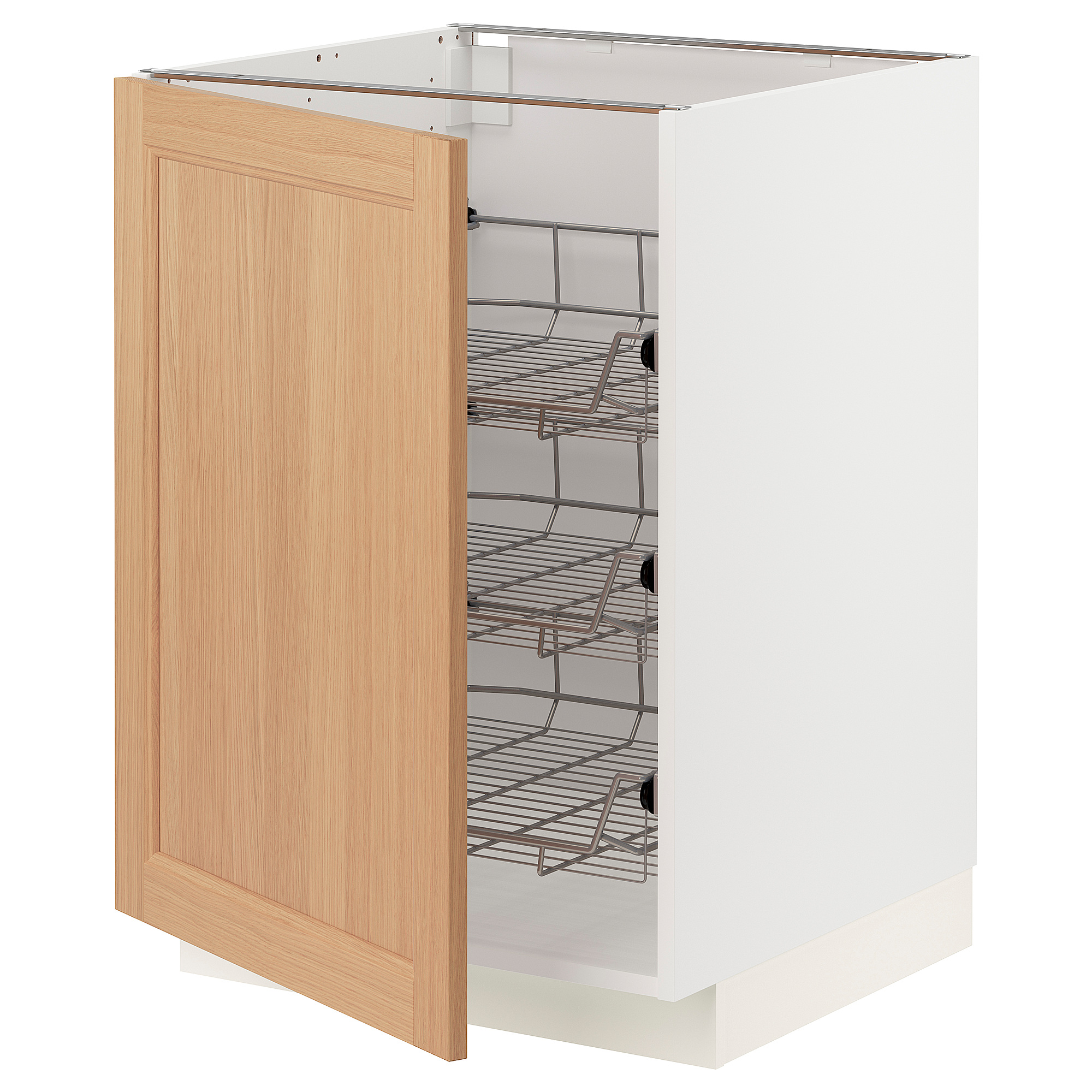 METOD base cabinet with wire baskets