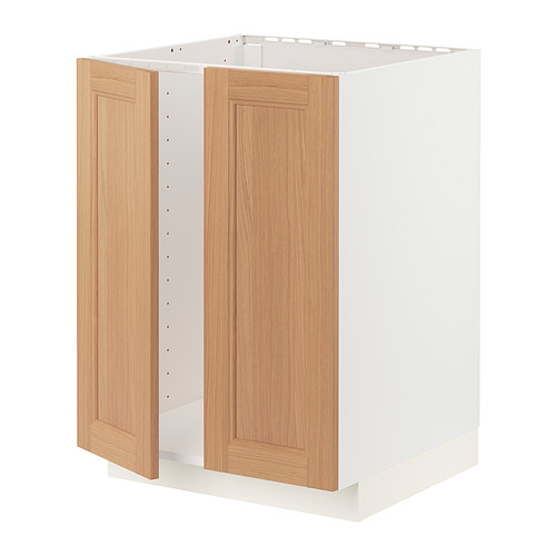 METOD base cabinet for sink + 2 doors