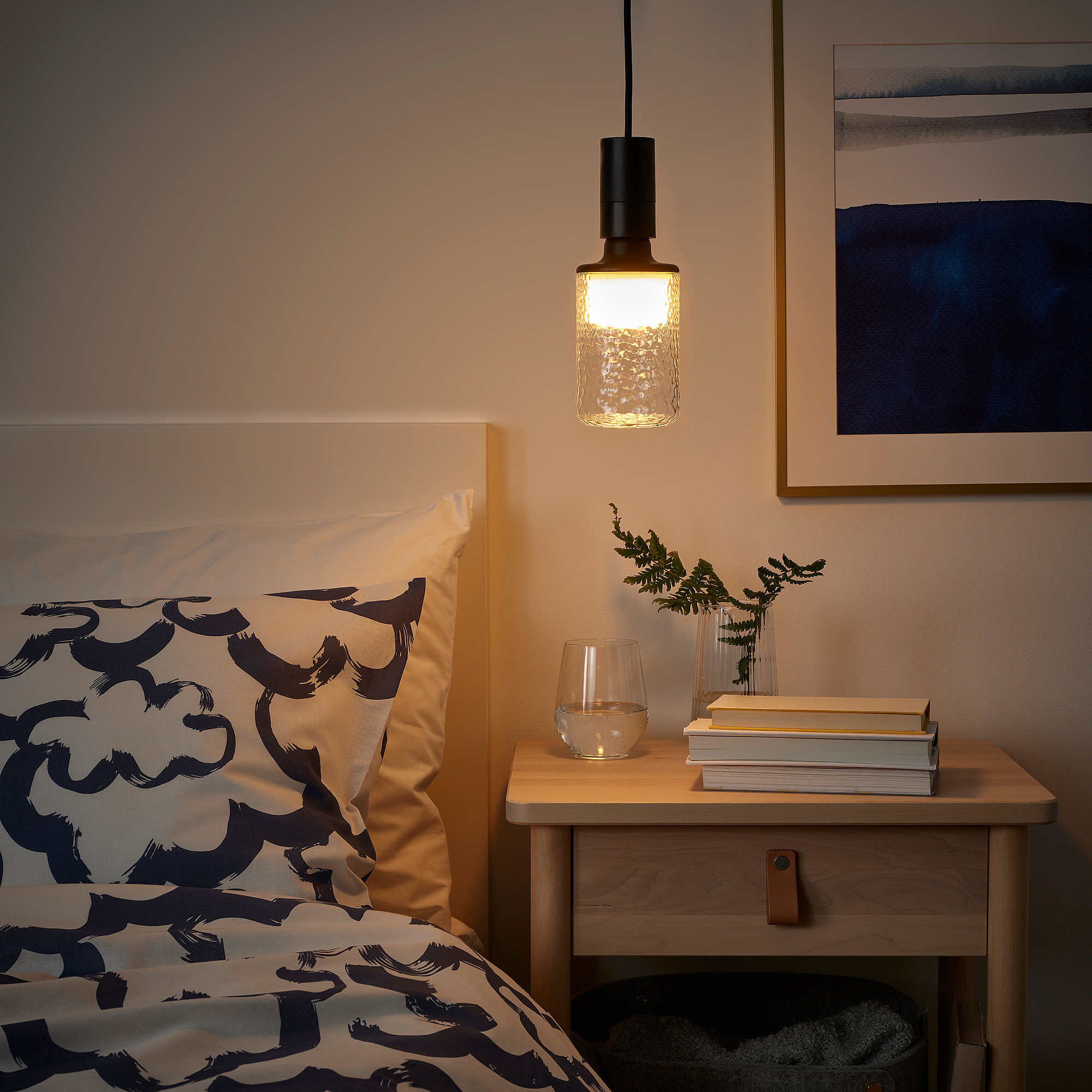 SUNNEBY/MOLNART pendant lamp with light bulb