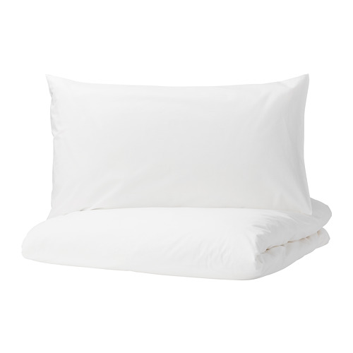 DVALA - quilt cover and 2 pillowcases, white | IKEA Taiwan Online - PE698825_S4