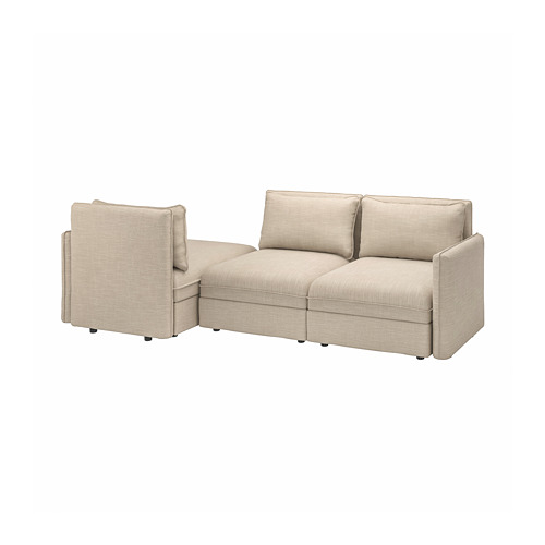 VALLENTUNA - 3-seat modular sofa with sofa-bed, with storage Hillared/beige | IKEA Taiwan Online - PE794052_S4