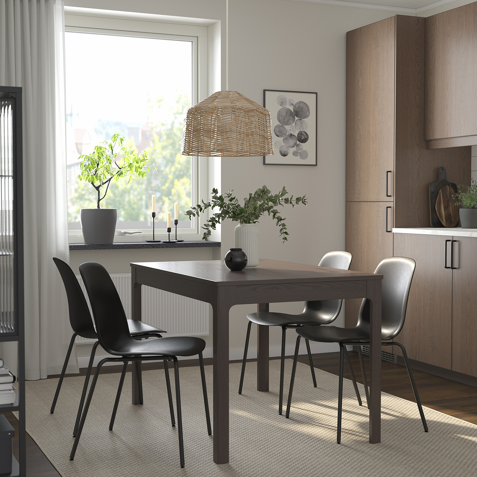EKEDALEN/LIDÅS table and 4 chairs