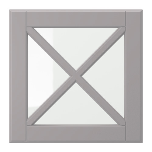 BODBYN glass door with crossbar