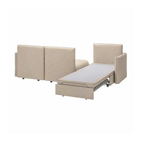 VALLENTUNA - 3-seat modular sofa with sofa-bed, with storage Hillared/beige | IKEA Taiwan Online - PE794116_S4