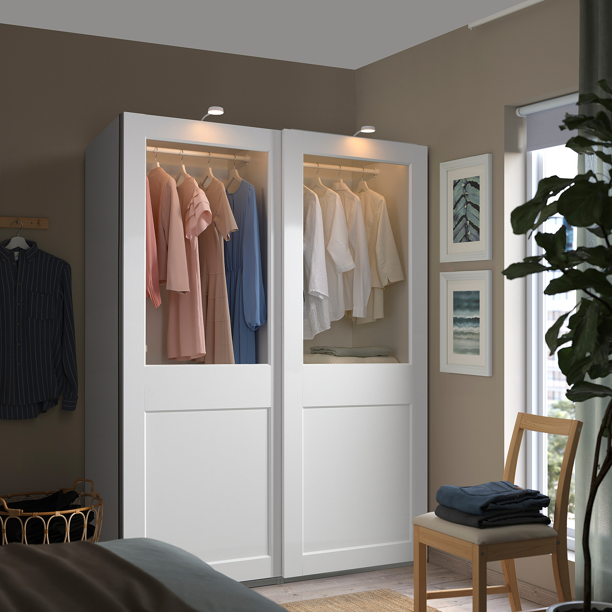 PAX/GRIMO wardrobe with sliding doors