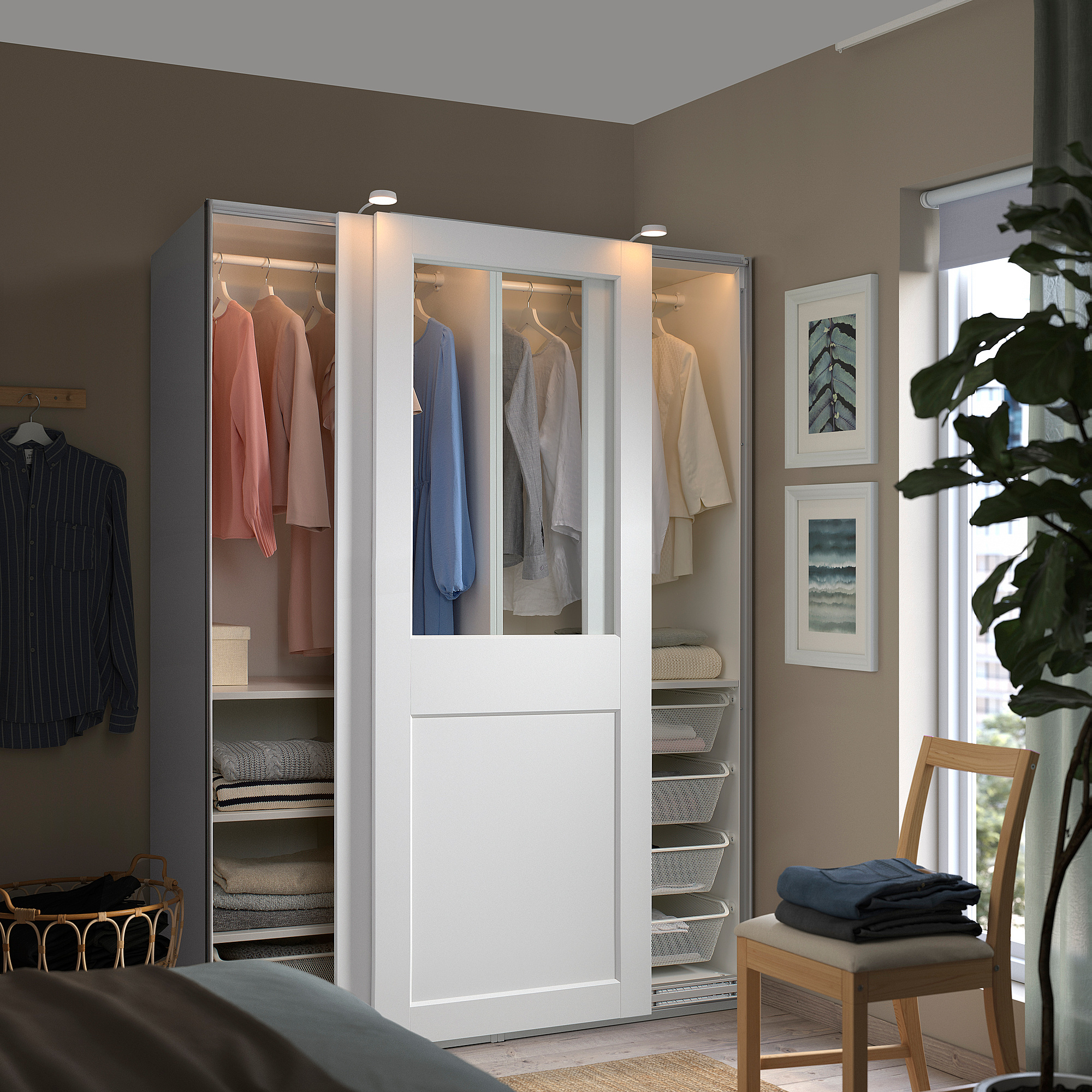 PAX/GRIMO wardrobe with sliding doors