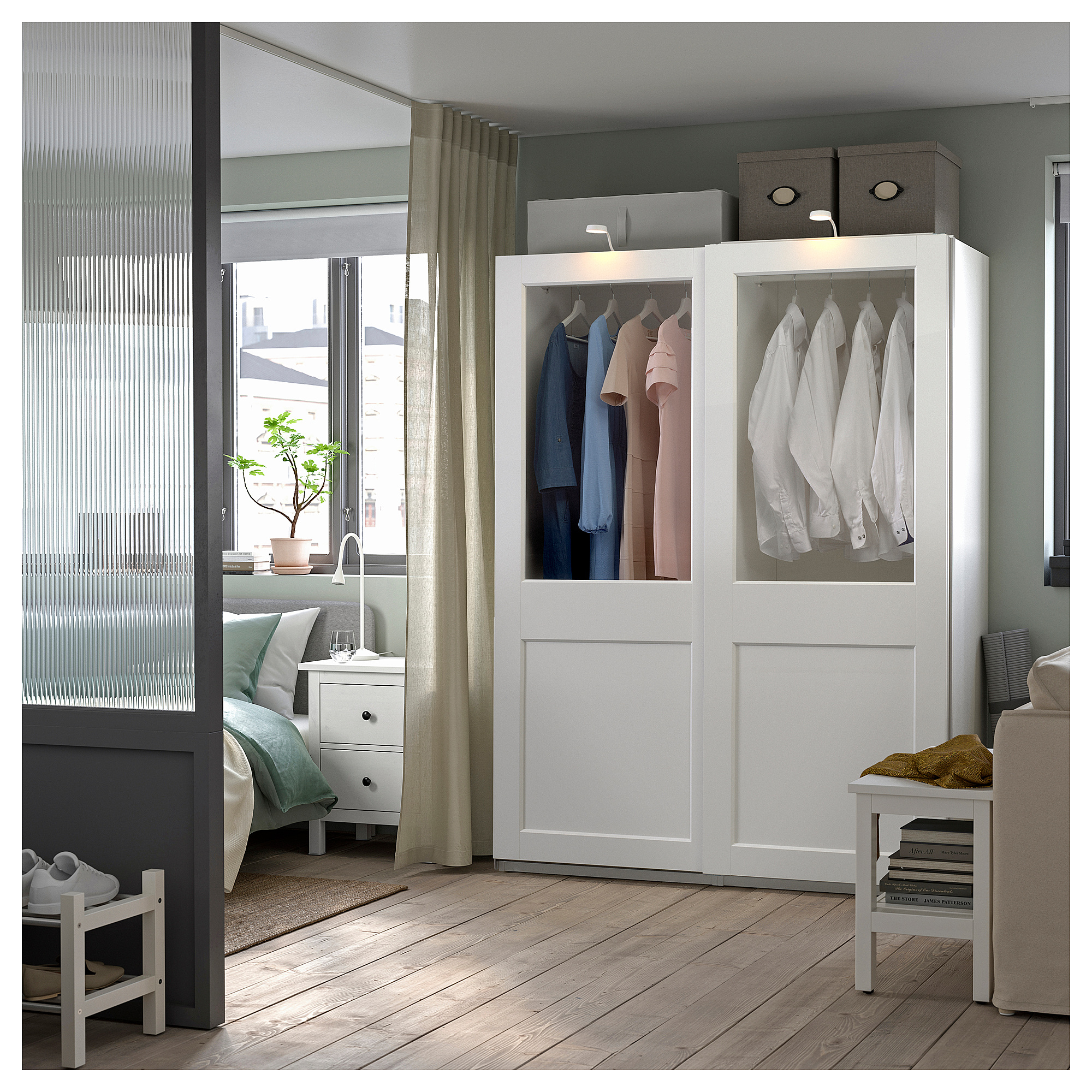 PAX/GRIMO wardrobe with sliding doors