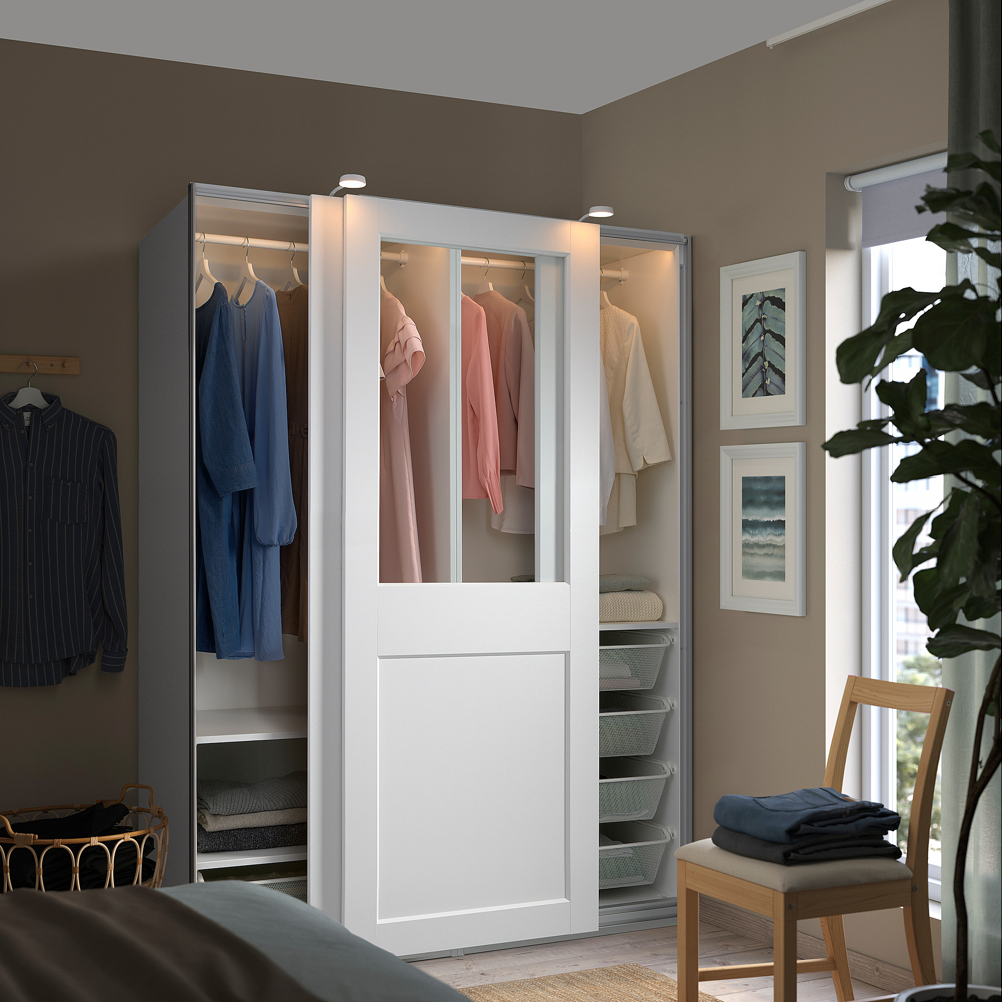 PAX/GRIMO wardrobe with sliding doors