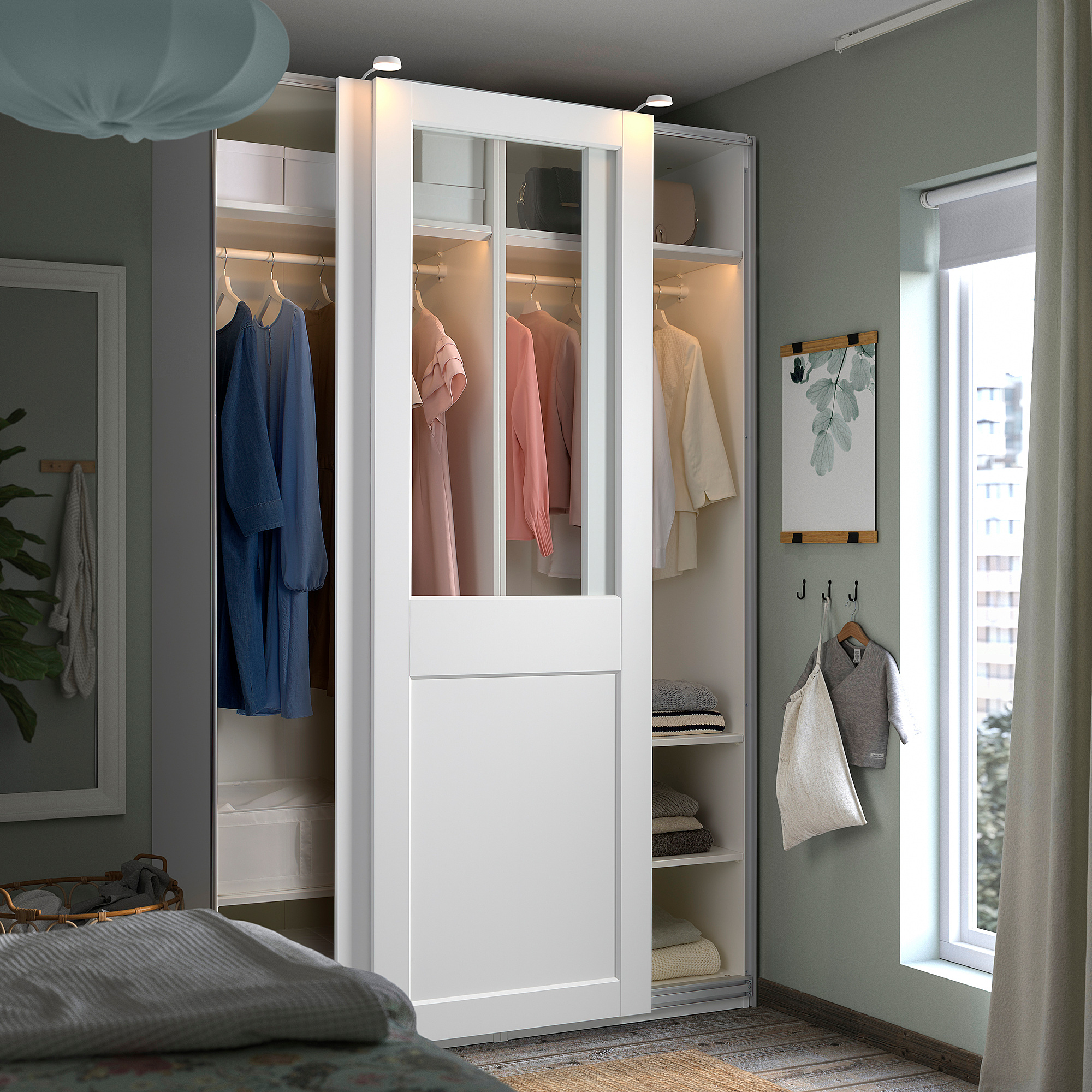PAX/GRIMO wardrobe with sliding doors