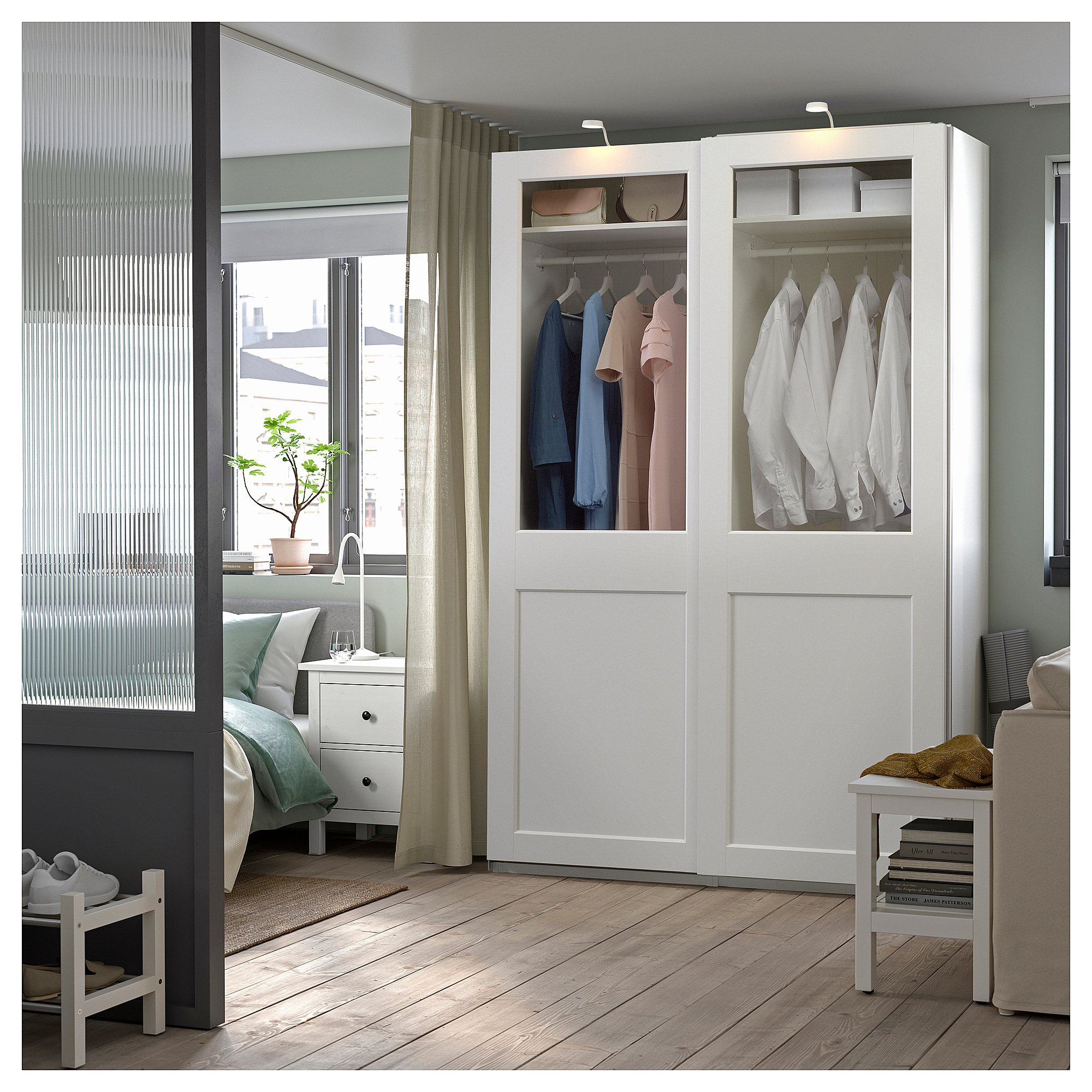 PAX/GRIMO wardrobe with sliding doors
