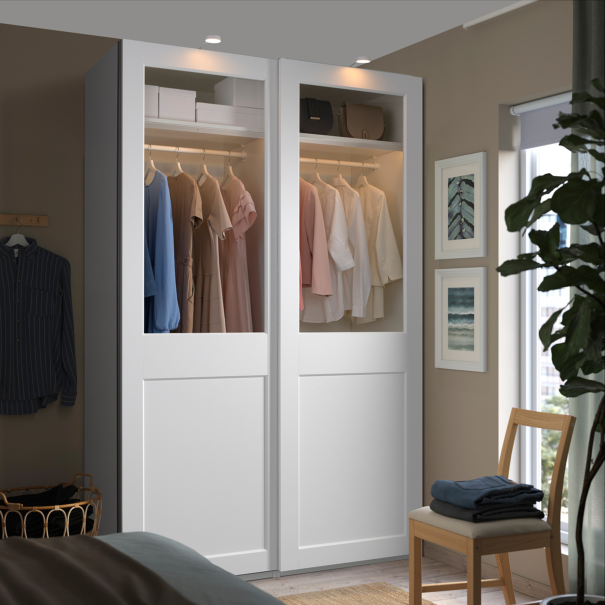 PAX/GRIMO wardrobe with sliding doors